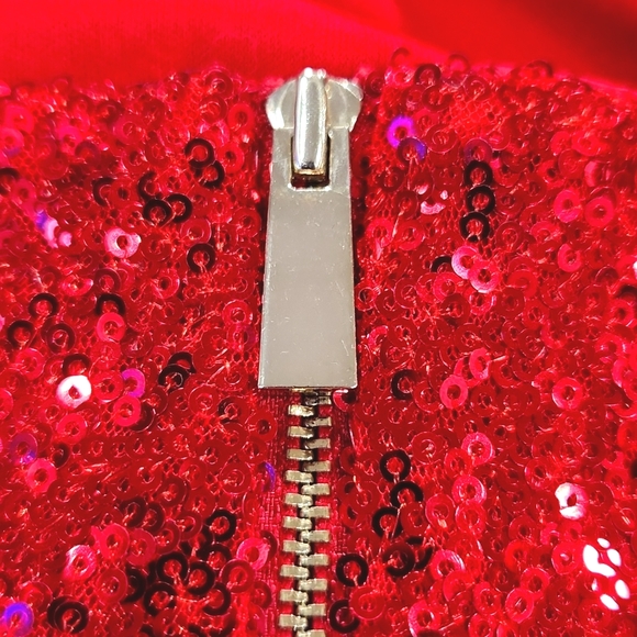 Vince Camuto Brilliant Red Sequined Dress Size 4 - Picture 7 of 10
